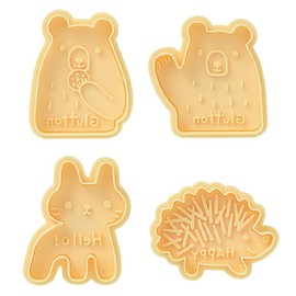 HEADS GLB-CKM1 HEADS GRATTON FAMILY Bear Cat Hedgehog Cookie Cutter Set of 4