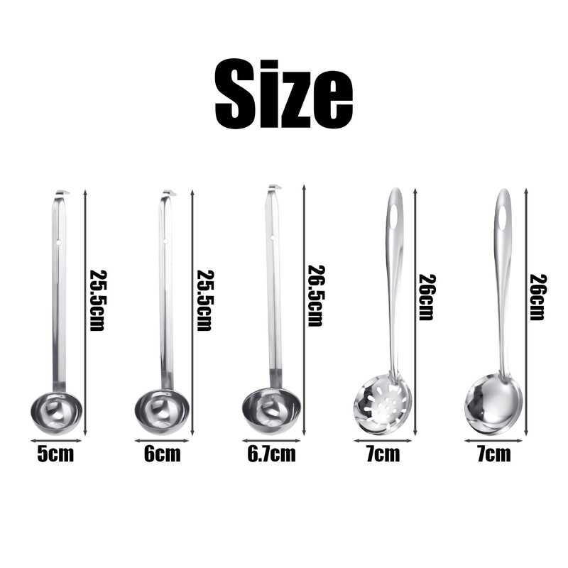 4 Pieces Stainless Steel Spoons, 1 Piece Slotted Spoon, Spoon