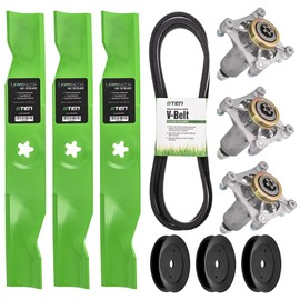 8TEN Blade Spindle Pulley Belt Deck Rebuild Kit for Husqvarna YTH2348 YTH22K48 GTH2448T 48-Inch 532187281 532197242