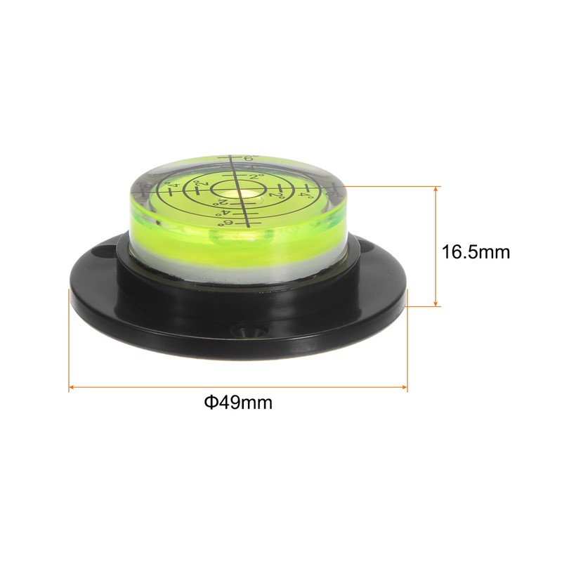 HARFINGTON 2pcs High Precision Horizontal Bubble Level 49x16.5mm Round Bull's-Eye