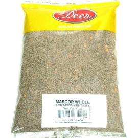 Deer Whole Red Lentil Masoor Beans with Skin 4 lb Crimson Spanish Lentil Unhulled