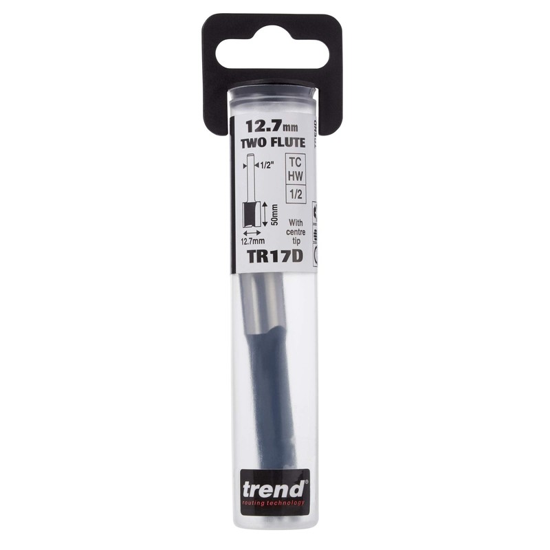 Trend Trade Straight Two Flute Router Cutter Bit, 1/2 Inch