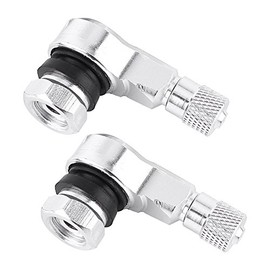 Keenso Universal Motorcycle Tyre Valve Stem 90 Degree Tyre Valve Stem Caps 11.3 mm (Silver) Pack of 2