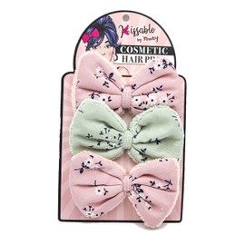 Cosmetic Hair Clips - 2 Purple Dots 1 Mint Dot