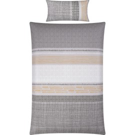 Erwin Müller Seersucker Bed Linen Grey Size 135 x 200 cm (40 x 80 cm)