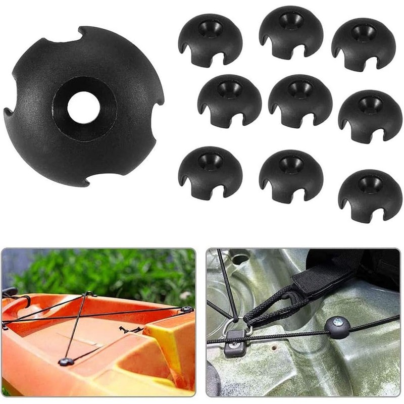 Songholee 10-Piece Round Rope Buckle Deck Line Guide Slot Accessories