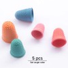AUMACHEN Thimble Protectors 5Pcs, Finger Protectors, Rubber Fingers Thimble Guard