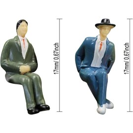 60 Pieces Standing Sitting Passenger Figurine Painted Figure Model Train Layout HO Scale 1:87