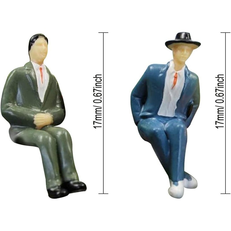 60 Pieces Standing Sitting Passenger Figurine Painted Figure Model Train