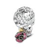 GNOCE "Skull Love Rose Charm Bead Sterling Silver Skull Charm