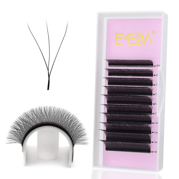 W-shaped Premade Fans 0.07mm Lash Extensions D Curl 12mm Automatic