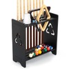 Pool Stick Holder Floor Stand- Billiards Pool Cue Rack Oak