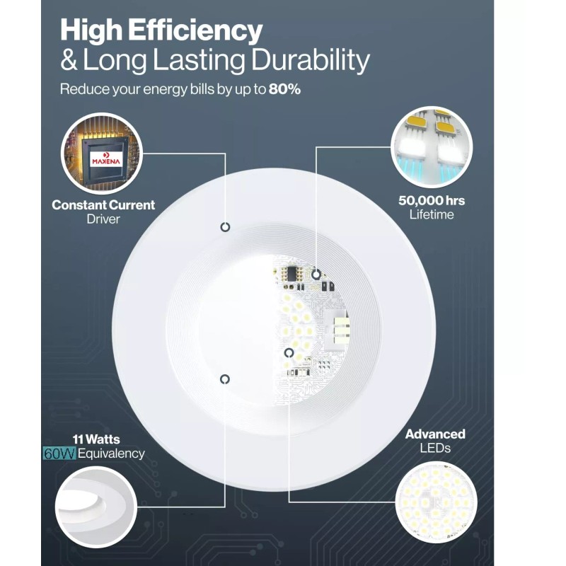 MAKENA Retrofit Kit LED 65w Dimmable 4'' inch Recessed Ceiling