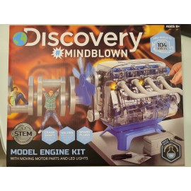 Discovery Mindblown Model Engine Kit with Moving Motor Parts and LED Lights