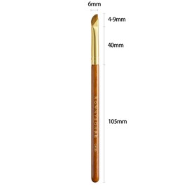 ROWNYEON Desert Oak Series Angled Eyeliner Brush - Ultra-Fine Nylon Bristles for Razor-Sharp Gel/Liquid/Powder Lines, Anti-Smudge Design, Ebana Handle & Brass Ferrule (CM 180)