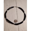 Handmade Boho Black & Silver Triple Beaded Choker Necklace Hippie