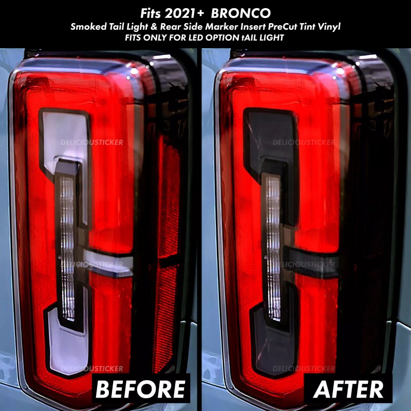 Deliciousticker For 21-25 Ford Bronco Tail Light Rear Side Marker