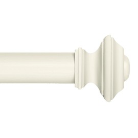 Ivilon Drapery Window Curtain Rod Set - Square Design 1 1/8 Rod. 48 to 86 Inch. Ivory/White