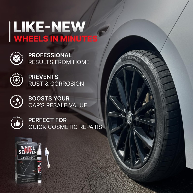 Wheel Scratch Fix® Gloss Black Touch Up Paint for Cars