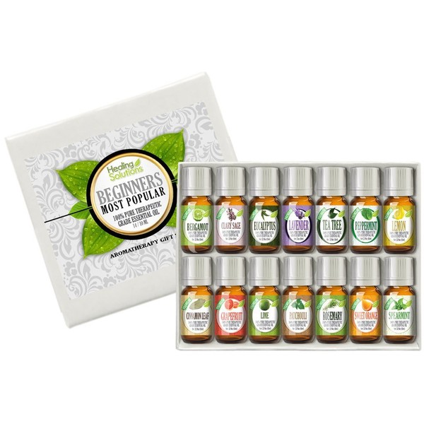 Essential Oil - Beginners Aromatherapy Set 100% Pure, Best Therapeutic Grade Essential Oil Kit - 14/10mL