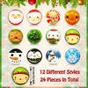 24 Pcs Christmas Stress Balls,2.5 Inch Foam Christmas Squeeze Ball,Santa