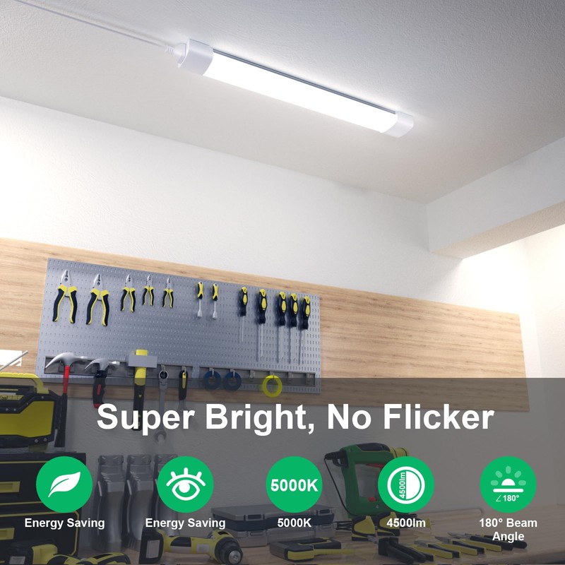 Modlicht Plug in Light Fixture, 4FT Linkable 5000K Plug-in Ceiling