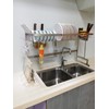 Stainless Steel Dish Drying Rack Over Kitchen Sink, Dishes and