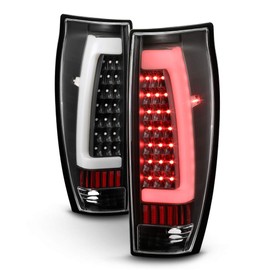 ACANII - For NEW Black 2002-2006 Chevy Avalanche 1500 2500 LED Tube Tail Lights Brake Lamps Driver & Passenger Side