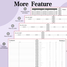 Monthly Planner 2025-2027, Monthly Calender Jul 2025 - Jun 2027, 24 Months Planner with Habit Tracker, 7.2" x 9.5", Spiral for Personal Organizer and Office Supplies, Pinkish-Purple