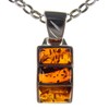 Baltic amber and sterling silver 925 cognac pendant (no chain)