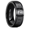 King Will Black Norse Viking Spinner Ring Stainless Steel Norse Scandinavian Viking Runes High Polished Anxiety Rings Fidget Rotatable Band Rings for Men Women 11.5