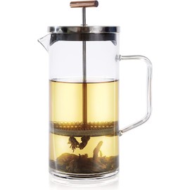 Teabloom Prensa de té con mango de cobre y filtro de acero inoxidable – Elección de los conocedores del té – Máquina de té Pekoe, 34 onzas