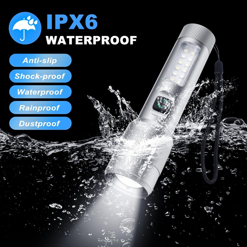 Ciwuzxs 2 Pack Flashlight High Lumens Rechargeable, 5000 Lumen Super