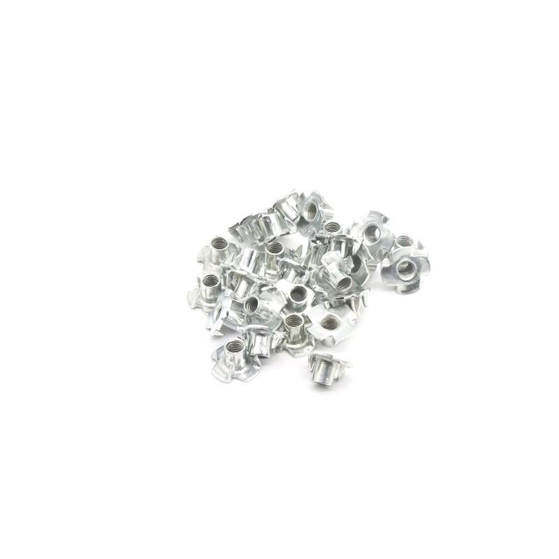 binifiMux M8 4 Pronged Tee Nut T-Nuts w/Zinc Plated,Carbon Steel,