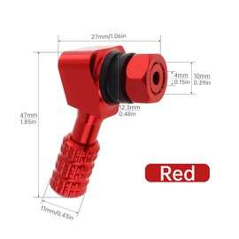 Windance 4Pcs Tubeless Tyre Air Stem 120 Degree CNC Aluminum Alloy Tire Valve Stems Universal Fit for Most Vacuum Tire Motorcycle Scooter Dirt Bike ATV, Vibrant Anodized Colors (Red)