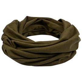 Miobo Children's Cotton Loop Scarf, Tube Scarf, Round Scarf, olive green