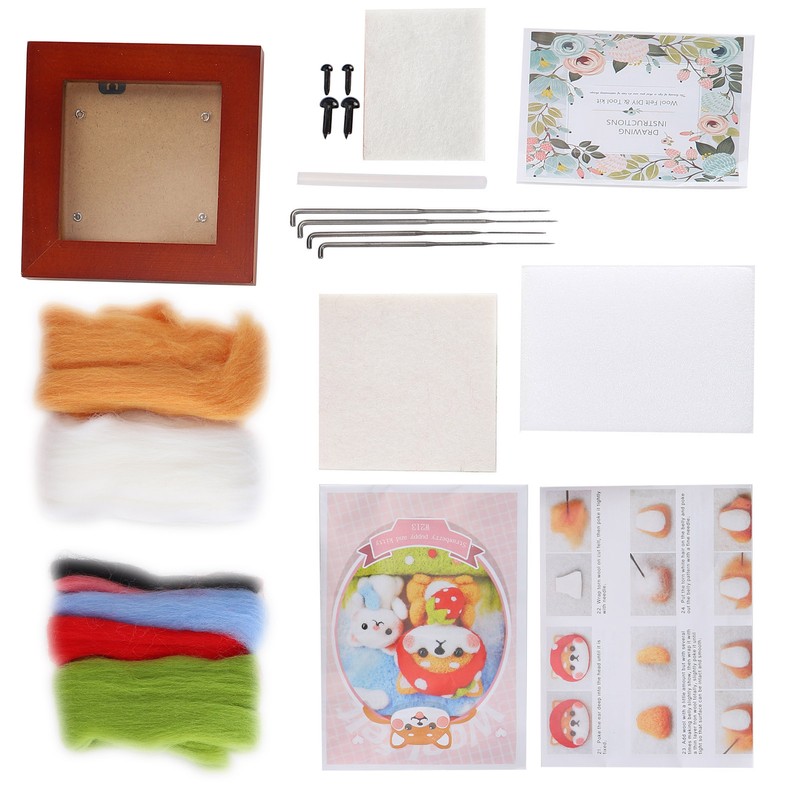 Needle Felting Kit Photo Frame Wool Felting Supplies Animal Plush