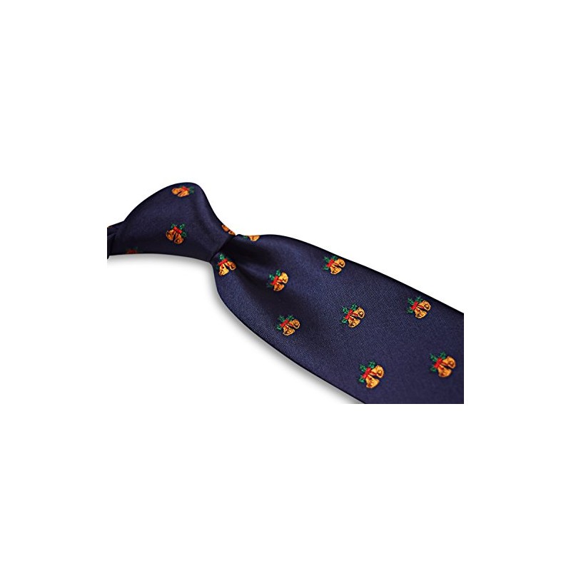 Frederick Thomas navy blue tie with bells design