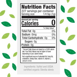 Stevita Supreme with Xylitol Pouch - 8 oz - Pack of 2 - All-Natural Sweetener - USDA Organic, Non-GMO, Vegan, Kosher, Keto, Paleo, Gluten Free, Erythritol-free - 454 Total Servings