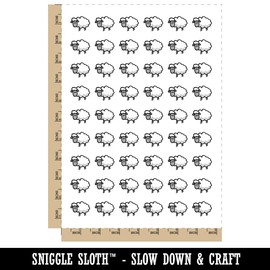 Sheep Doodle Temporary Tattoo Water Resistant Fake Body Art Set Collection - 54 1" Tattoos (1 Sheet)