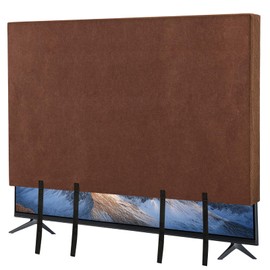 TV Cover for Moving 50"-55" Coffee Heavy Duty Felt Anti Scratch Dust Resistant TV Screen Protector with Bottom Straps Protective Cover for Home Renovation Transport Storage Anti Pet Scratch