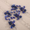 Teyglen 5pcs Bride Rhinestone Wedding Hair Pins Set Royal Blue