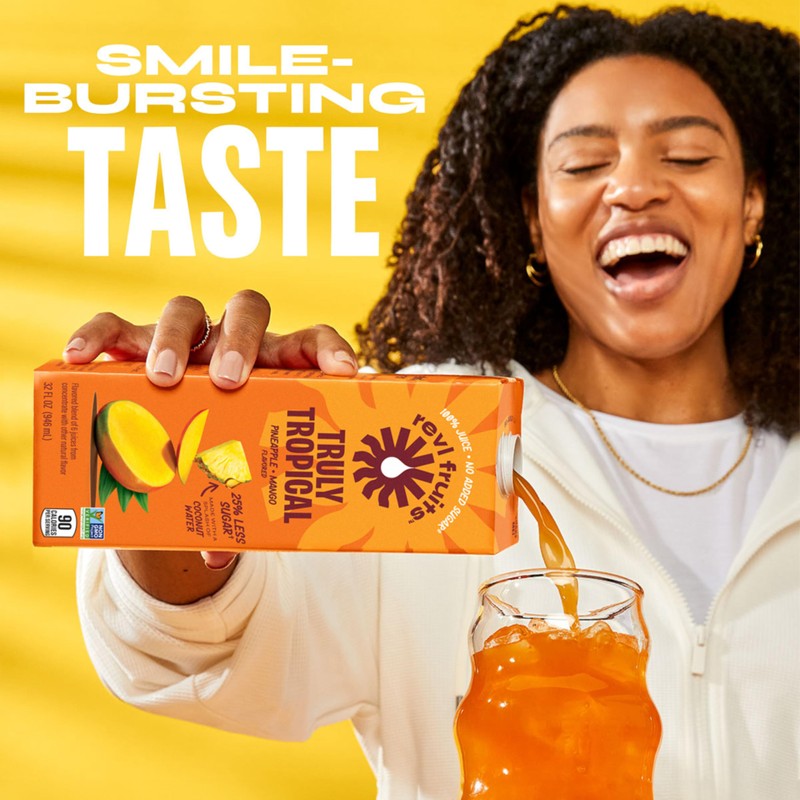 Revl Fruits 100% Juice, No Added Sugar, Pineapple Mango, Truly