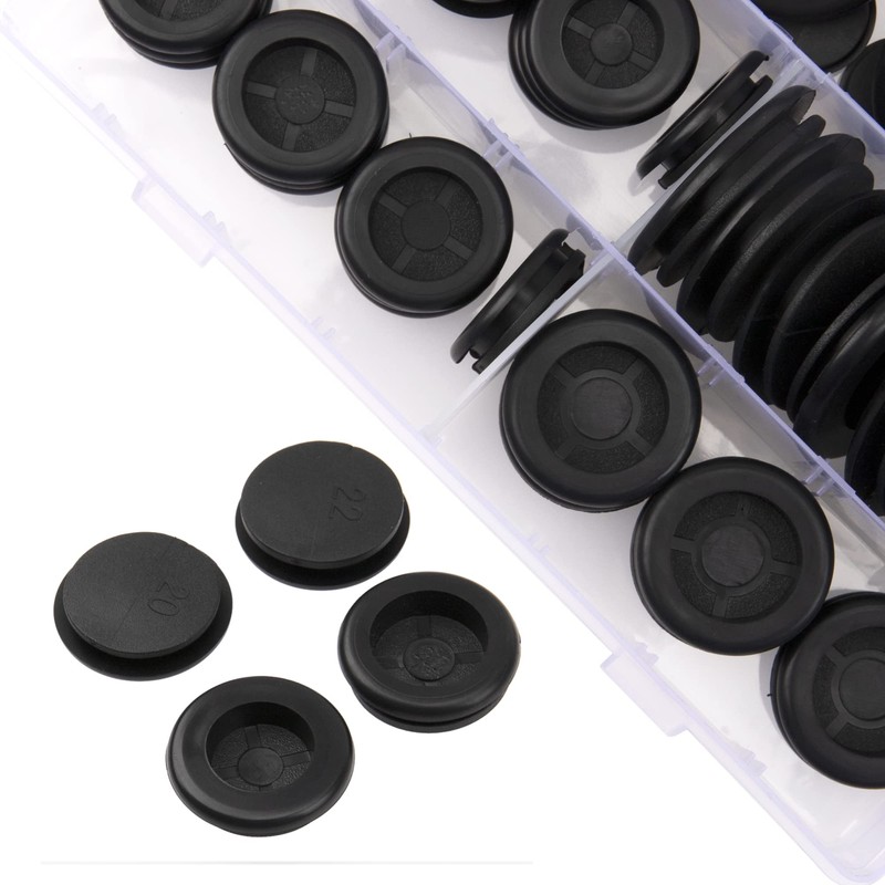 Rrina 52Pcs Rubber Grommet Kit Drill Hole Firewall Hole Plugs