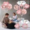 Engagement Diamond Ring Balloons Set - 25 Inch Rose Gold,