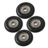 CNBTR 40x8x6mm Black Steel Plastic Coated Ball Bearing Pulley Wheel