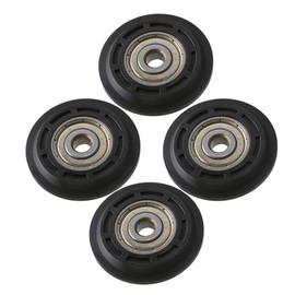 CNBTR 40x8x6mm Black Steel Plastic Coated Ball Bearing Pulley Wheel Doors Windows Partial Replacement Pack of 4