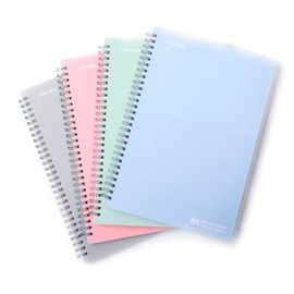 TWONE 4 Pack Spiral Notebook, 7"x10", 140 Graph Pages, Waterproof Frosted PP Cover, Ideal for School, Office, and Personal Use