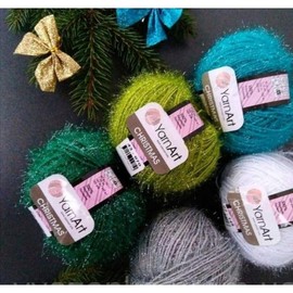 Yarnart Christmas Fantasy Sparkly Knitting Yarn, Me tallic Yarn, Sparkle Yarn, Shiny Yarn, Eyelash Yarn, 100% Polyamide, 1.76 Oz, 155 Yds, 50 Grams, Amigurumi Yarn (47)