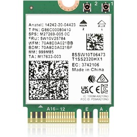 AX210NGW Tarjeta WiFi 6E M.2 5400Mbps Módulo inalámbrico de triple banda para portátil, adaptador WiFi 11AX con Bluetooth 5.3, MU-MIMO, latencia ultrabaja NGFF, soporta Windows 11/10 (64bit)